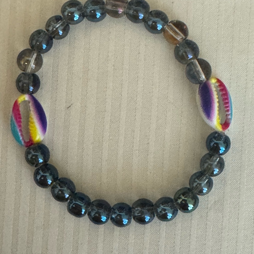 Colorful Beaded Bracelet with Shell Accents - Picture 1 of 1